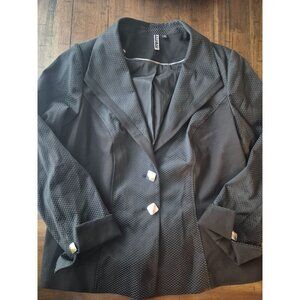 Mary Kay Black Twill Blazer With Textured Pattern By Twin Hill size 16WT